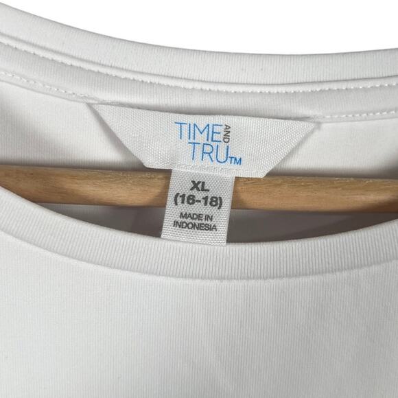 Time & Tru NWT Blank White Essenstial T-shirt Size XL - Picture 4 of 7